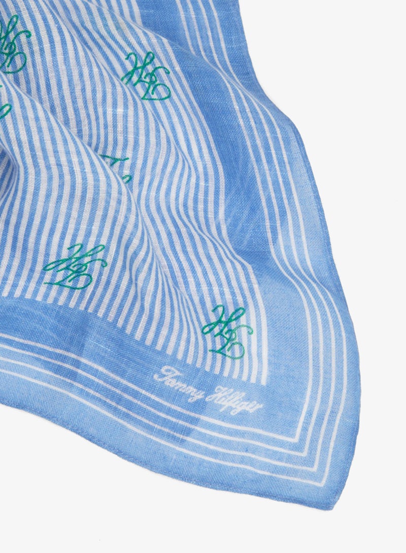 TOMMY HILFIGER Pure Linen Repeat Logo Square Scarf - Image 4